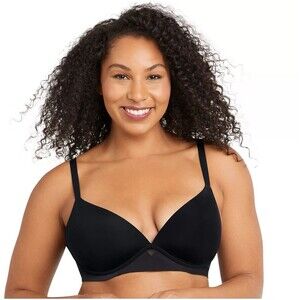 Maidenform Wireless Demi Bra One Fab Fit Convertible Straps 2301 Black 38D NWT